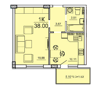 1-кімнатна 38 м² в ЖК Олексіївський від 19 400 грн/м², Одеса