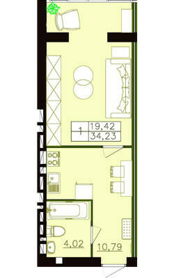 Смарт 34.23 м² в ЖК FOR-REST від 16 000 грн/м², с. Фонтанка