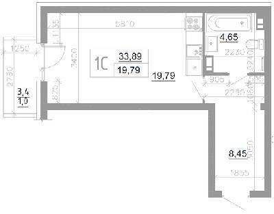 Студія 33.89 м² в ЖК Scandia від 16 900 грн/м², м. Бровари