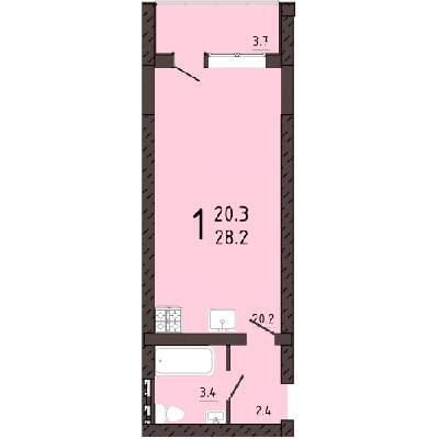 1-кімнатна 28.2 м² в КБ Pierre від забудовника, Одеса