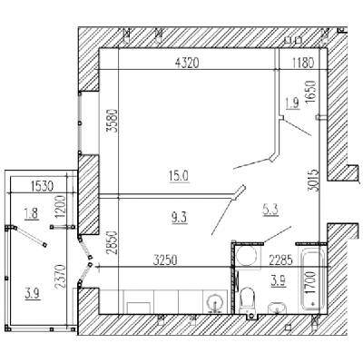 1-комнатная 40 м² в ЖК Алые Паруса от 15 500 грн/м², Днепр