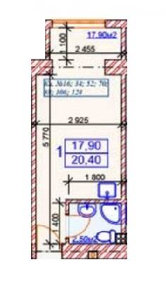 1-кімнатна 20.4 м² в ЖК Слов'янський від 20 000 грн/м², Харків