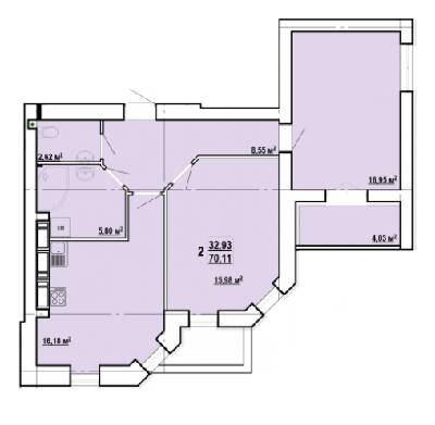 2-комнатная 70.11 м² в ЖК Сокольники от 15 100 грн/м², Харьков