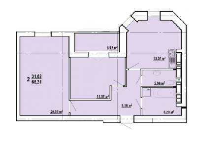 2-комнатная 66.31 м² в ЖК Сокольники от 15 100 грн/м², Харьков