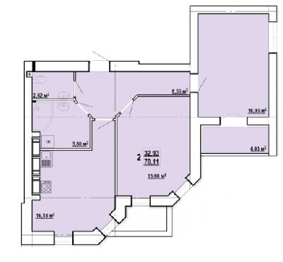 2-комнатная 70.11 м² в ЖК Сокольники от 15 100 грн/м², Харьков