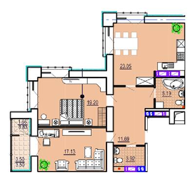 2-комнатная 84.51 м² в ЖК Театральный от 41 700 грн/м², Харьков