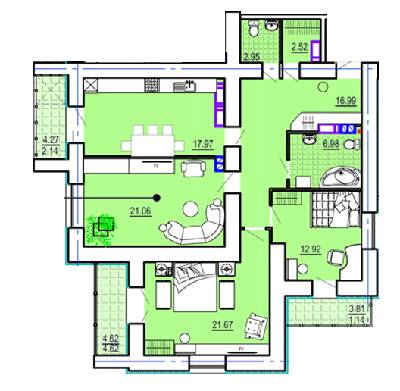 3-комнатная 110.96 м² в ЖК Театральный от 39 200 грн/м², Харьков