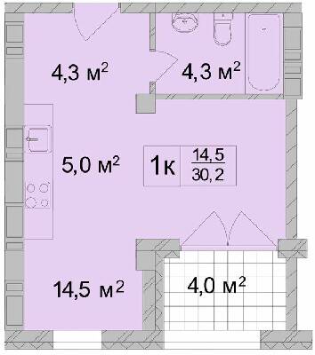 1-комнатная 30.2 м² в ЖК ТИТУЛ Дом на Пушкинской от 33 350 грн/м², Харьков