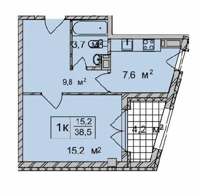 1-комнатная 38.5 м² в ЖК ТИТУЛ Дом на Пушкинской от 46 700 грн/м², Харьков