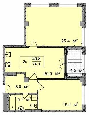 2-комнатная 74.1 м² в ЖК ТИТУЛ Дом на Пушкинской от 41 300 грн/м², Харьков