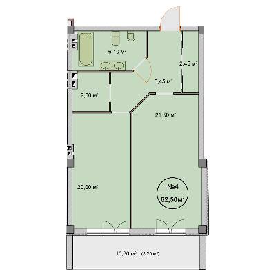 1-комнатная 62.5 м² в ЖК Феличита от 32 000 грн/м², Харьков