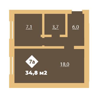 1-кімнатна 34.8 м² в КБ Міські сади від 19 700 грн/м², Харків