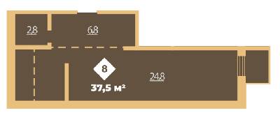 1-кімнатна 37.5 м² в КБ Міські сади від 19 700 грн/м², Харків