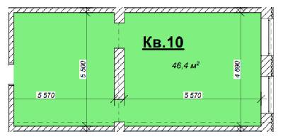 1-комнатная 46.4 м² в КД На Лабораторной от застройщика, Днепр