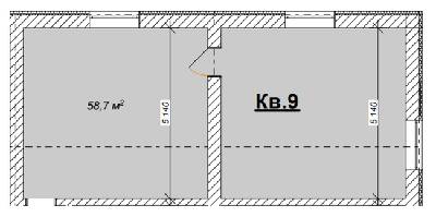 1-комнатная 58.7 м² в КД На Лабораторной от застройщика, Днепр