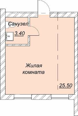 1-комнатная 28.9 м² в ЖК Левобережный от 14 950 грн/м², Днепр