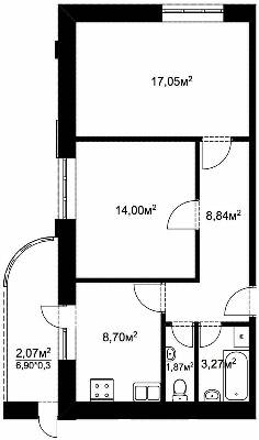 2-комнатная 55.8 м² в ЖК Подворье от 12 500 грн/м², с. Подворки