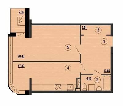 1-комнатная 55.61 м² в ЖК PesochinSky от 14 000 грн/м², пгт Песочин