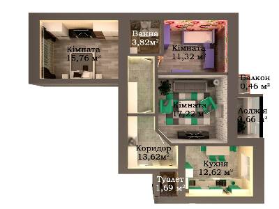 3-комнатная 79.17 м² в ЖК Caramel Residence от 17 500 грн/м², Луцк