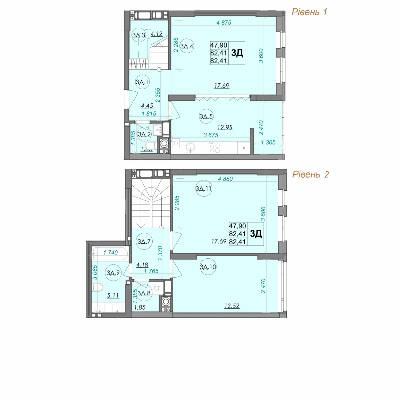 Дворівнева 82.41 м² в ЖК Panorama від 17 000 грн/м², Луцьк