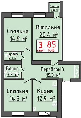 Трехкомнатные в ЖК Триумф