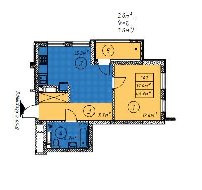 1-кімнатна 43.7 м² в ЖК Малахіт від 45 500 грн/м², Київ