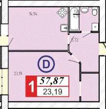 1-комнатная 57.87 м² в ЖК 777 от 12 500 грн/м², Житомир