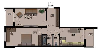 2-комнатная 66.74 м² в ЖК Абрикос от 17 900 грн/м², Житомир