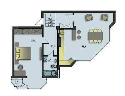 2-комнатная 75.6 м² в ЖК Премьер Холл от 13 400 грн/м², Житомир