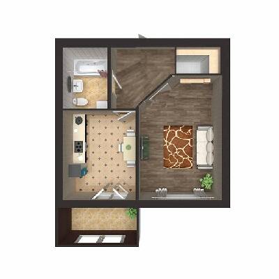 1-комнатная 40.83 м² в ЖК Домашний от 15 500 грн/м², Житомир