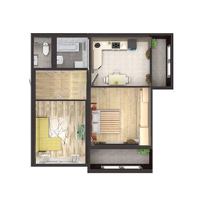 2-комнатная 62.2 м² в ЖК Домашний от 13 500 грн/м², Житомир