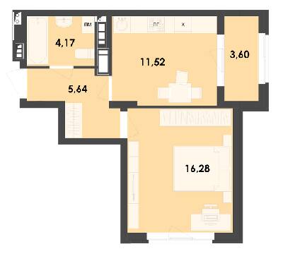 1-комнатная 41.21 м² в ЖК River City от 17 300 грн/м², Житомир