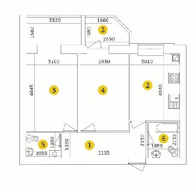 2-комнатная 64.47 м² в ЖК Тетеревский Бульвар от 15 350 грн/м², Житомир