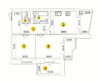 2-комнатная 69.43 м² в ЖК Тетеревский Бульвар от 15 350 грн/м², Житомир