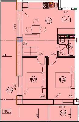 2-кімнатна 58.39 м² в ЖК Arcadia Sky від 35 900 грн/м², Одеса