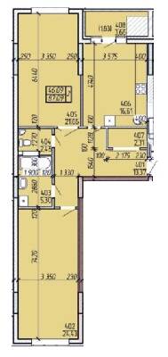 2-комнатная 87.09 м² в ЖК Покровский от 18 600 грн/м², Житомир