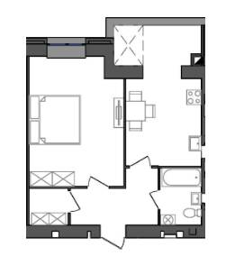 1-комнатная 50.52 м² в ЖК Grand City Dombrovskyi от 13 000 грн/м², Житомир