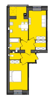 2-комнатная 66.27 м² в ЖК Grand City Dombrovskyi от застройщика, Житомир