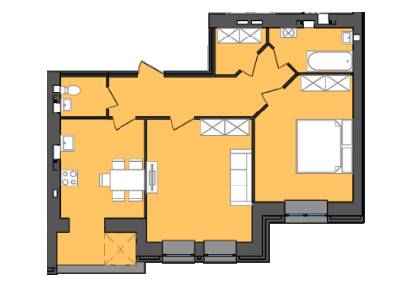 2-комнатная 68.29 м² в ЖК Grand City Dombrovskyi от 13 500 грн/м², Житомир