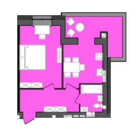 1-комнатная 49.9 м² в ЖК Grand City Dombrovskyi от 13 500 грн/м², Житомир