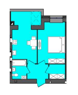 1-комнатная 46.33 м² в ЖК Grand City Dombrovskyi от 13 000 грн/м², Житомир