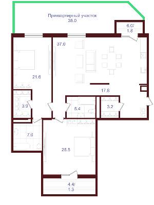 3-кімнатна 124.9 м² в ЖК Корона Ренессанса від 23 100 грн/м², Запоріжжя