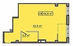 1-кімнатна 46.8 м² в ЖК Кіровський від 15 850 грн/м², м. Мелітополь