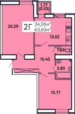 2-кімнатна 63.6 м² в ЖК Comfort City від 37 000 грн/м², Запоріжжя