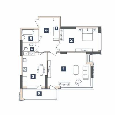 2-кімнатна 71.12 м² в ЖК Central від 20 900 грн/м², Запоріжжя