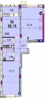2-комнатная 65.1 м² в ЖК Родинний маєток от 19 500 грн/м², Винница