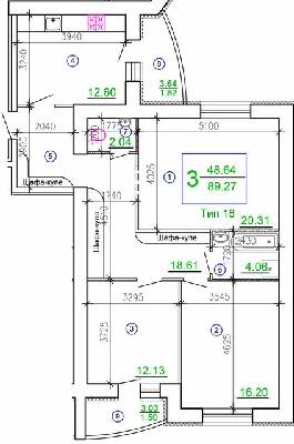 3-комнатная 89.27 м² в ЖМ Подолье от 18 800 грн/м², Винница