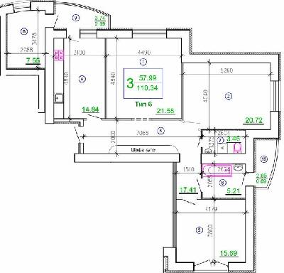 3-комнатная 110.34 м² в ЖМ Подолье от 18 800 грн/м², Винница