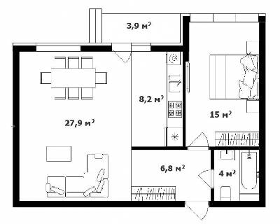 2-комнатная 61 м² в ЖК Карпатского от 21 950 грн/м², с. Минай