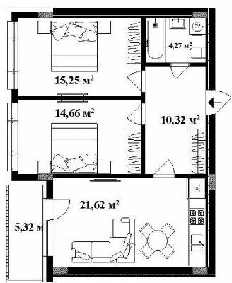 2-кімнатна 67 м² в ЖК Park Land від 19 950 грн/м², Ужгород